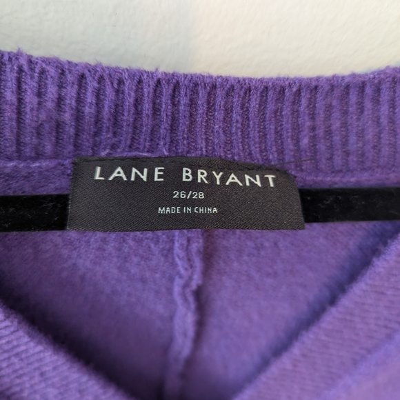 Lane Bryant V-Neck Purple Sweater - Picture 2 of 6